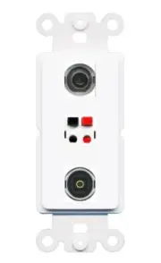 [3 Ports] 3.5mm SPEAKER TOSLINK Rocker Wall Plate White