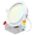 Luxrite 6 Inch Gimbal LED Recessed Light 5 CCT 2700K-5000K 15W 1400LM Dimmable