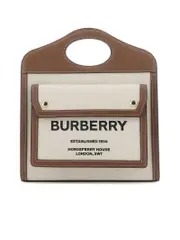 Burberry Twotone Canvas And Leather Mini Pocket Handbag