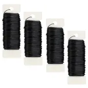 4 Rolls Floral Wire 152 Yards 22 Gauge Black Florist Wire Flexible Floral Wire