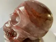 4" "So Impressive"~Super Realistic RED FIRE HEMATOID QUARTZ 3D SKULL P1360