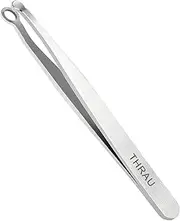 THRAU Nose Hair Trimmer for Men & Women, Stainless Steel Facial Hair Remover for Ear, Eyebrow and beard, Round tip Trimming Tweezers, Body Grooming Kit