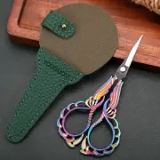 Embroidery Crafting Sewing Scissors Sharp Detail With Case Rainbow Handles Gift