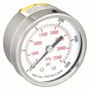 Commercial Pressure Gauge: Corrosion-Resistant Case, 0 to 5,000 psi, 2 in Dial