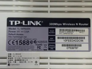中古良品 TP-Link TL-WR940N 無線基地台路由器 wifi wireless router 300Mbps 非D-Link