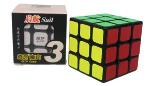 魔方格 啟航三階魔術方塊 0932A-5(黑底-盒入)/一個入(定100) 5.7cm 比賽專用 奇藝三階魔方 3x3x3-鑫