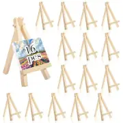 16 Pack 5" Mini Wood Display Easel, A-Shaped Small Wood Easel Natural Wooden