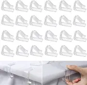 BEANPRECOY 24 Pieces Transparent Clear Tablecloth Clips Plastic Table Cloth Clips Windproof Table Cover Holder Clamps Table Cloth Holder for Christmas Home Wedding Party Indoor Outdoor Camping Picnic