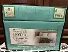 Queen Size Bedsheets Hotel Bamboo & Aloe Vera Teal Color 6pc-Stays Cool & Soft