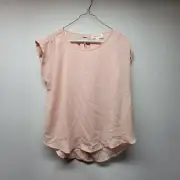 Pink Rose Crystal Peach Womens Blouse Size Small Sleeveless Blouse
