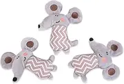 Toddmomy 3pcs Plush Mouse Cat with Big Ears Interactive Catnip Teaser for Exercise Play Durable Safe Distract Cats from Scratching Furniture