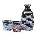 Genkagen Yoshikichi Ryukyu Glass - Glass & Decanter 3-piece Set From Japan