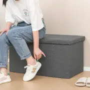 Ottoman Foot Stool Folding Storage Bench with Lid Tray 30 Inches Coffee Table