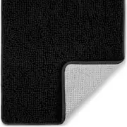 Zulay Home Soft Shaggy Bathroom Rug - Ultra Absorbent Bath Mats 17''X24'' BLACK