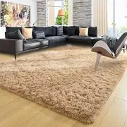 Area Rug 9x12 Rugs Large Living Room Fluffy Carpet for Bedroom 9x12 Feet Beige