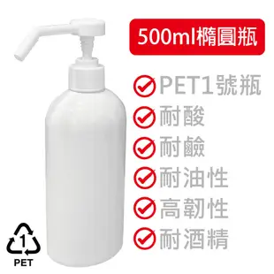 PET 1號瓶可裝酒精，按壓噴霧瓶500ml (3.8折)