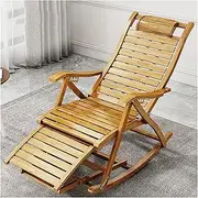 Bamboo Lounge Chair Rocking Chair,Comfort Rocking Chair Ergonomic Patio Chaise Lounge,Nursing Chair,Traditional Leisure Rocking Chair for Living Room,Terrace Lazy Couch Chair Interesting