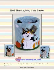 Thanksgiving Cats Basket-Plastic Canvas Pattern or Kit