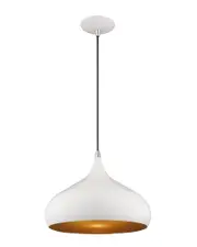 Livex Metal Shade 1 Lt Shiny White Mini Pendant