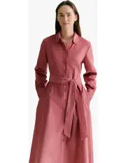[Trenery] Pinwale Cord Shirt Dress in Mauve Pink