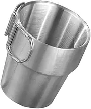 KICHOUSE Stainless Steel Folding Handle Cup Lightweight Outdoor Camping Mug for Travel Collapsible Design for for Beverages Juice and More