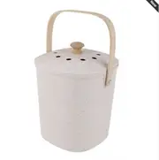 Eco Friendly Kitchen Scraps Compost Bucket WHITE Bamboo Fibre
