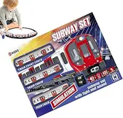 Train Track Set,Retro Train with Track | Educational Electric Retro Subway Playset with Light and Sound for Kids Aged 4-10 Years Old