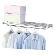 Closet Tension Shelf Expandable Telescopic Rod Heavy Duty Clothes Hanging