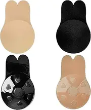 [YOEYEZO] 2 Pairs Sticky Bra Adhesive Breast Invisible Bra, Strapless Backless Reusable Breast Lift Bra, Nipple Covers for Women
