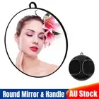 Large Round Barber Makeup Mirror Hair Stylist Hand-Held Mirror Beauty Compact AU