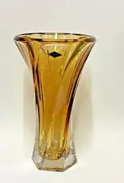 Vase 12 "Crystal Glass Amber Bud Vase Home Decor Bohemia Crystal Flower Vase