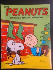 CLEAN NO WRITING Peanuts Charlie Brown Christmas Time Coloring Book 1975