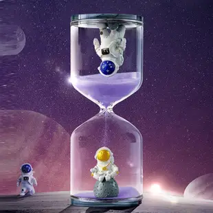 🔥宇航人沙漏 太空人擺件 可愛沙漏計時器 簡約漂沙瓶 玻璃沙漏 計時沙漏 桌面擺件 兒童計時器 10/20/30分鐘 🔥