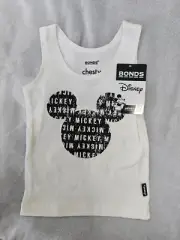 Bonds Mickey Chesty Singlet Size 00 Bnwt 90th Disney Edition