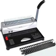 MAKEASY Binding Machine, 21-Hole, 450 Sheet, Paper Punch Binder with Starter Kit 100 PCS 3/8'' PVC Comb Bindings, Comb Binding Machine Scrapbook