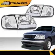 Fit for 97-04 F-150 Expedition LED DRL Headlights & Corner Lights Chrome/Clear (for: Ford)