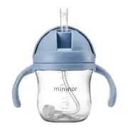 Mininor Nordic Sky Blue Baby/Infant 220ml Tritan Straw Bottle Water/Juice Cup