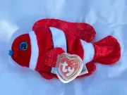TY JESTER the Red White CLOWNFISH BEANIE BABY Septermber 30, 2000 2001