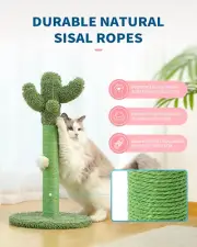 Cat Scratching Post Cactus Cat Tree Kitten Scratch Post with Sisal Rope Medium