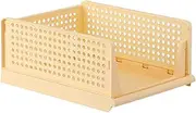 BDZBREN plastic Storage Boxes, Set of 4 Foldable Drawer Boxes, Stackable Wardrobe Organiser, Shelf Storage Box, Shelf Baskets, Wardrobe, Stacking Drawers, Storage Boxes, for Kitchen, Bedroom (Yellow)