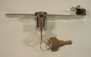 Sliding Glass Door Lock with Standard Ratchet Retail Store Chrome "Tamper Proof"