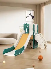Royal Stairway Adventure: Slide, Hoop & Storage Playset