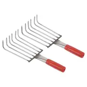 2Pcs 13 Inch 6-Tooth Hand Rake Garden Tool Garden Hand Cultivator Claw Soil Rake