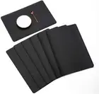 Placemats Set of 6 Black Leather Place Mats Kitchen Dining Table Mats for Ind...