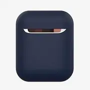 Air Smart Headphones Bluetooth Earphone Wireless Earphones Shockproof Liquid Silicone Protective Case for Apple AirPods 1/2 (Black) (Color : Dark Blue)