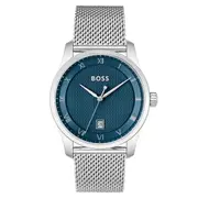 Hugo Boss Silver Steel Mesh Blue Dial Men's Watch - 1514115