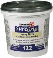 Zinsser 69384 SureGrip 122 Wallcovering Adhesive, Clear, 1-Qt. - Quantity 1