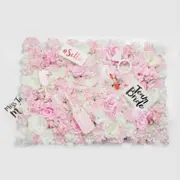 1Pcs Pink+White Artificial Flower Panel WHite Pink Rose Hydrangea Wall Bouquet Wedding De