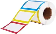 300 PCS Adhesive Name Tag Labels Stickers with Color Border, Blank Name Tag Category Tags, Easy to Peel Off Labels for Office, School, Meeting, Kindergarten, Teachers and Parties