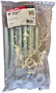 Pack of 10 HILTI 2197983 HAS-E-55 High Performance Anchor Rod 3/4" x 8" Dia. NEW